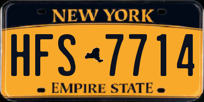 NY license plate HFS7714