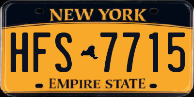 NY license plate HFS7715