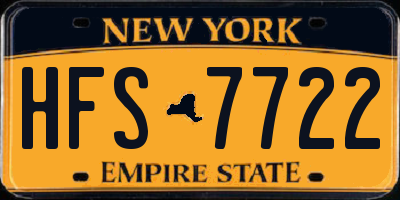 NY license plate HFS7722