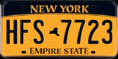 NY license plate HFS7723
