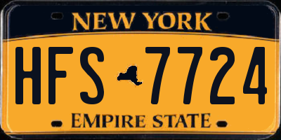 NY license plate HFS7724