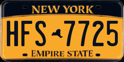 NY license plate HFS7725