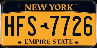 NY license plate HFS7726