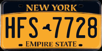 NY license plate HFS7728