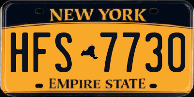 NY license plate HFS7730