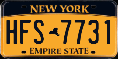 NY license plate HFS7731