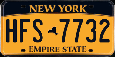 NY license plate HFS7732