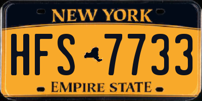 NY license plate HFS7733