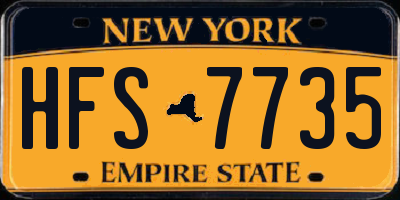 NY license plate HFS7735