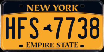 NY license plate HFS7738