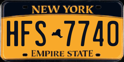 NY license plate HFS7740