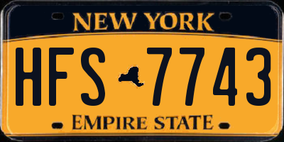 NY license plate HFS7743