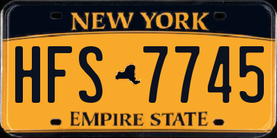 NY license plate HFS7745
