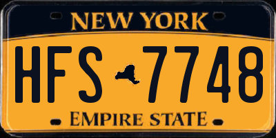 NY license plate HFS7748