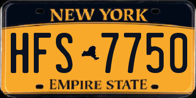 NY license plate HFS7750