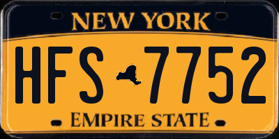 NY license plate HFS7752