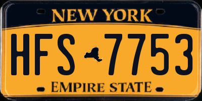 NY license plate HFS7753