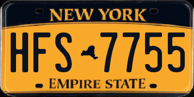 NY license plate HFS7755