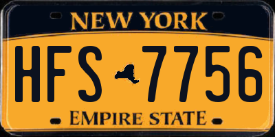NY license plate HFS7756