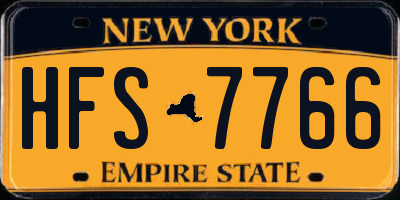 NY license plate HFS7766