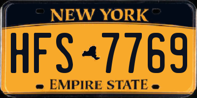 NY license plate HFS7769