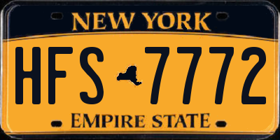 NY license plate HFS7772