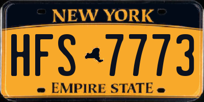 NY license plate HFS7773