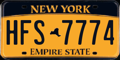 NY license plate HFS7774