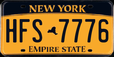 NY license plate HFS7776