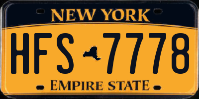 NY license plate HFS7778