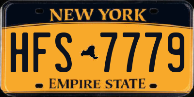 NY license plate HFS7779