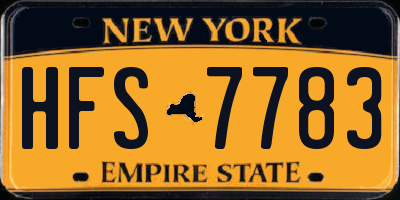 NY license plate HFS7783