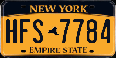 NY license plate HFS7784