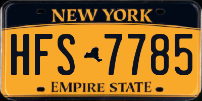 NY license plate HFS7785