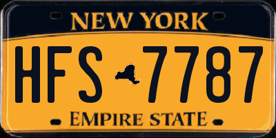 NY license plate HFS7787
