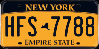 NY license plate HFS7788