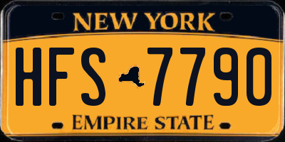 NY license plate HFS7790