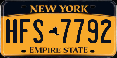 NY license plate HFS7792