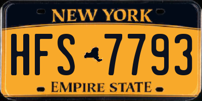 NY license plate HFS7793