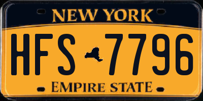 NY license plate HFS7796