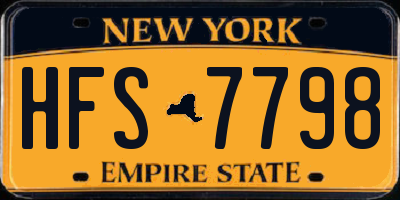 NY license plate HFS7798