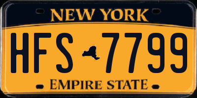 NY license plate HFS7799