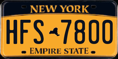 NY license plate HFS7800