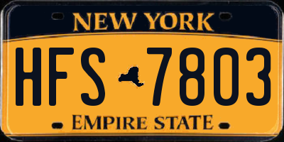 NY license plate HFS7803