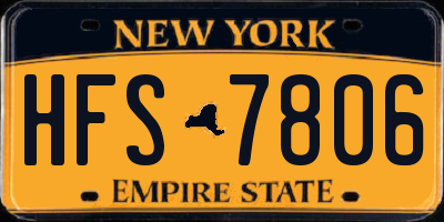 NY license plate HFS7806