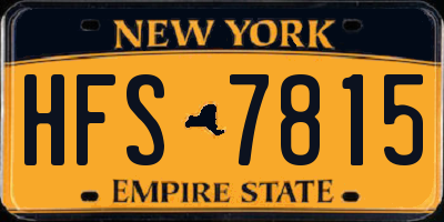 NY license plate HFS7815