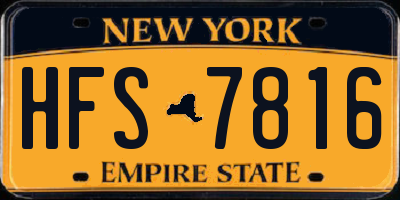 NY license plate HFS7816