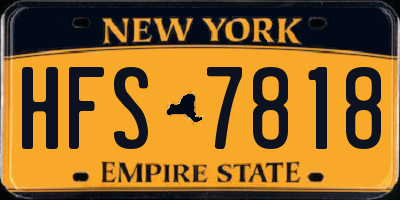 NY license plate HFS7818
