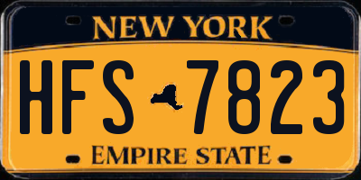 NY license plate HFS7823
