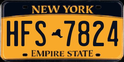 NY license plate HFS7824